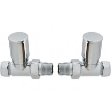 Patterned Chrome Radiator Valves - Straight