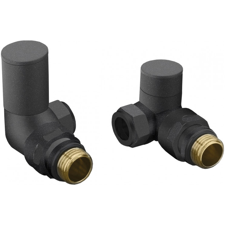Patterned Anthracite Radiator Valves - Corner Patterned Anthracite Radiator Valves - Corner