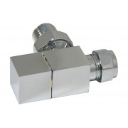 Square Chrome Radiator Valves - Angled