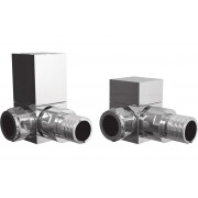 Square Chrome Radiator Valves - Corner