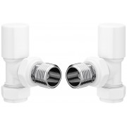 Patterned White Radiator Valves - Angled