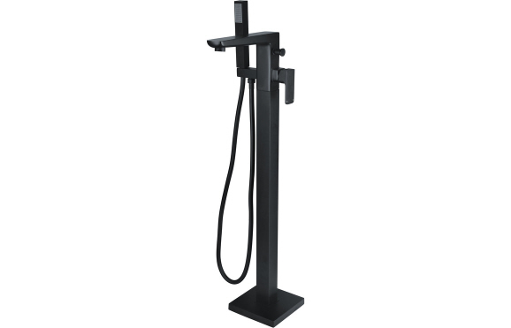 Berio Floor Standing Bath/Shower Mixer - Matt Black
