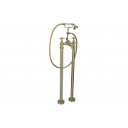 Tadlow Floor Standing Bath/Shower Mixer & Shower Kit - Brushed Brass