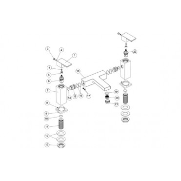 DITB2188 Zacara Bath Filler - Chrome