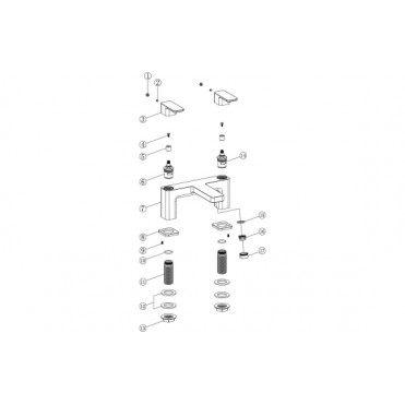 Adria Bath Filler - Chrome Bathroom Taps