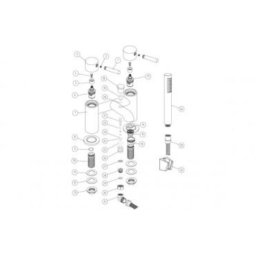 Pescara Bath/Shower Mixer & Bracket - Matt Black