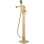 Berio Floor Standing Bath/Shower Mixer - Brushed Brass Bathroom Taps