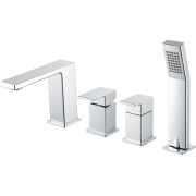 Vema Lys 4-Hole Deck Mounted Bath/Shower Mixer - Chrome Bathroom Taps