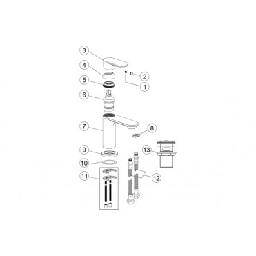 Loire Basin Mixer - Chrome Bathroom Taps