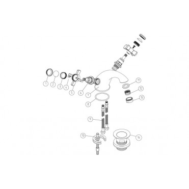 Bordon Basin Mixer & Waste - Chrome
