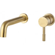 Pescara 155mm Wall Mounted Basin Mixer - Brushed Brass Pescara 155mm Wall Mounted Basin Mixer - Brushed Brass
