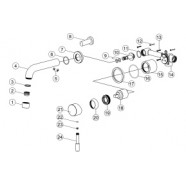 Pescara 155mm Wall Mounted Basin Mixer - Brushed Brass Pescara 155mm Wall Mounted Basin Mixer - Brushed Brass