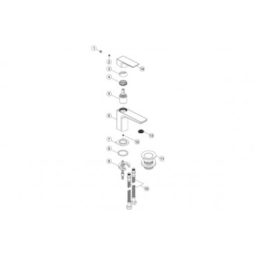 Berio Cloakroom Basin Mixer & Waste - Brushed Bronze