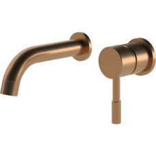 Pescara 155mm Wall Mounted Basin Mixer - Brushed Bronze