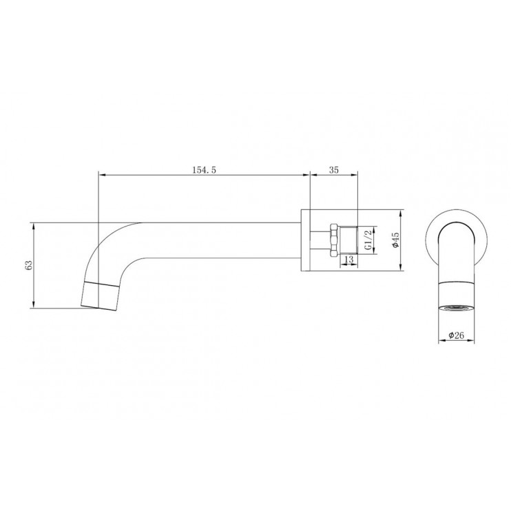 Pescara 155mm Wall Mounted Basin Mixer - Chrome Pescara 155mm Wall Mounted Basin Mixer - Chrome