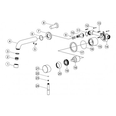 Pescara 155mm Wall Mounted Basin Mixer - Brushed Bronze Pescara 155mm Wall Mounted Basin Mixer - Brushed Bronze