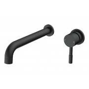 Pescara 220mm Wall Mounted Basin Mixer - Matt Black