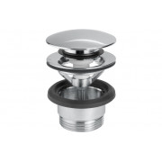 Vema Unslotted Push Button Waste - Chrome
