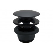 Vema Unslotted Push Button Waste - Matt Black