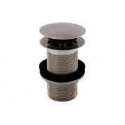 Vema Unslotted Push Button Waste - Stainless Steel