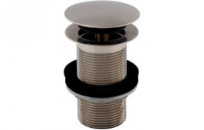 Vema Unslotted Push Button Waste - Stainless Steel