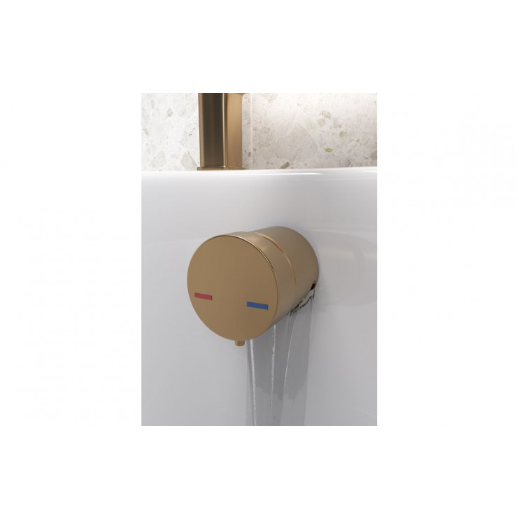 Bath Overflow Filler w/Integrated Valve - Brushed Bronze