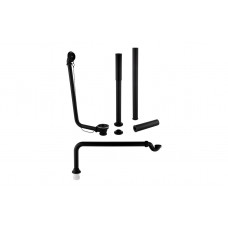 Exposed Bath Plug & Chain Waste w/Pipe Shrouds - Matt Black