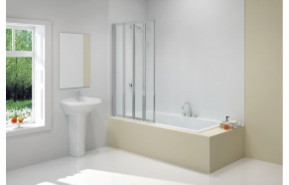 Merlyn 850x1400mm 4-Fold Bath Screen (8mm)