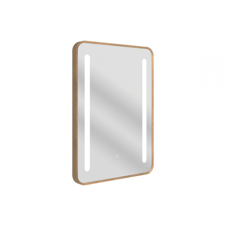 Frontier 500x700mm Rounded Front-Lit LED Mirror - Brushed Bronze