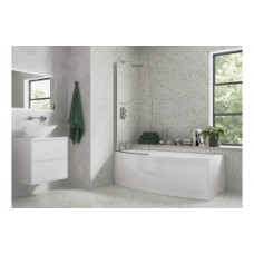 900x1500mm Space Saver Bath Screen (6mm) - Chrome