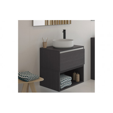 Luxey 355mm Ceramic Round Washbowl & Waste - Matt Black