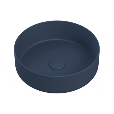 Luxey 355mm Ceramic Round Washbowl & Waste - Matt Deep Blue