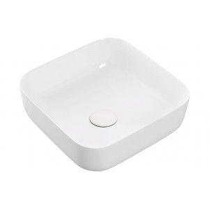 Luxey 400mm Ceramic Square Washbowl & Waste - Matt White Luxey 400mm Ceramic Square Washbowl & Waste - Matt White