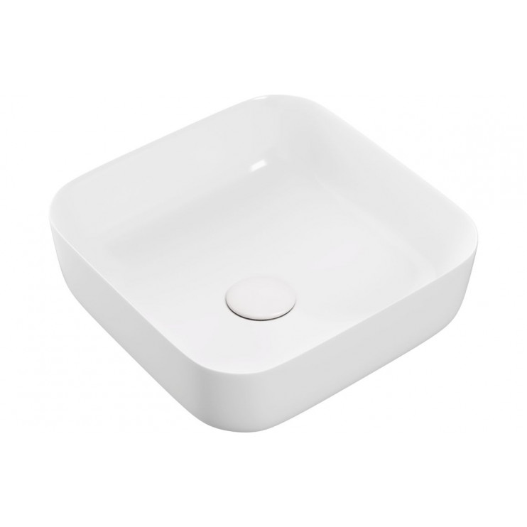 Luxey 400mm Ceramic Square Washbowl & Waste - Matt White