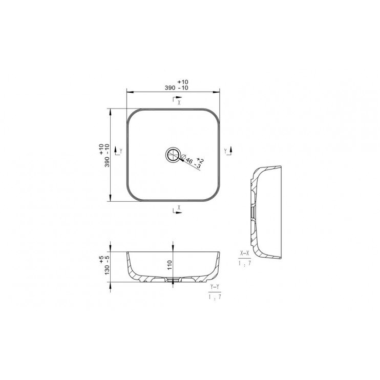 Luxey 400mm Ceramic Square Washbowl & Waste - Matt White