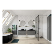 Luxey 355mm Ceramic Round Washbowl & Waste - Matt Black