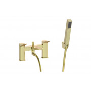 Nancy Bath/Shower Mixer & Bracket - Brushed Brass Bathroom Taps