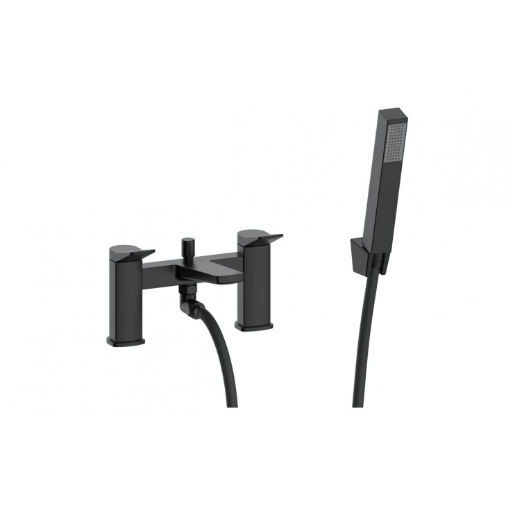 Nancy Bath/Shower Mixer & Bracket - Matt Black Bathroom Taps