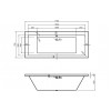 Navarre Square Double End 1700x700x550mm 0TH Bath w/Legs