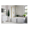 Navarre L Shape SUPERCAST 1700x850x560mm 0TH Shower Bath Pack (RH) - Brushed Brass