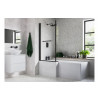Navarre L Shape SUPERCAST 1700x850x560mm 0TH Shower Bath Pack (LH) - Matt Black