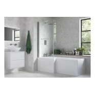 Navarre L Shape 1700x850x560mm 0TH Shower Bath Pack (LH) - Chrome