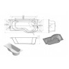 Ora P Shape 1700x850x560mm 0TH Shower Bath Pack (RH) Ora P Shape 1700x850x560mm 0TH Shower Bath Pack (RH)