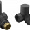 Patterned Anthracite Radiator Valves - Corner