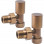Patterned Brushed Bronze Radiator Valves - Angled