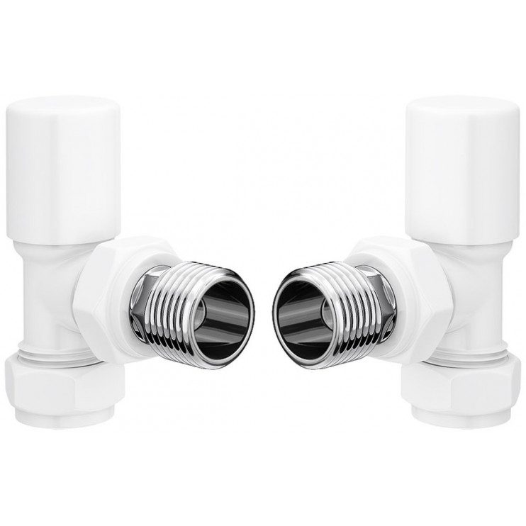 Patterned White Radiator Valves - Angled