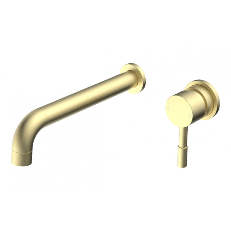 Pescara 220mm Wall Mounted Basin Mixer - Brushed Brass Pescara 220mm Wall Mounted Basin Mixer - Brushed Brass