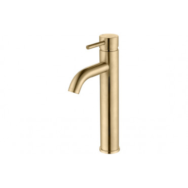 Pescara Tall Basin Mixer - Brushed Brass