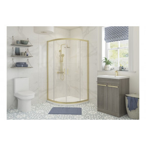 Classix 800mm 2 Door Quadrant - Brushed Brass