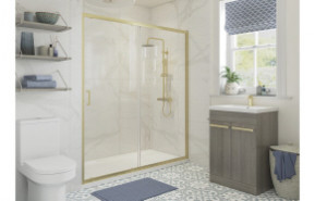 Classix 1500mm Sliding Door - Brushed Brass Classix 1500mm Sliding Door - Brushed Brass